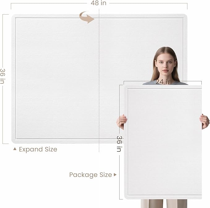 Felt Bulletin Board 48x36 inches, Decorative Pin Board for Home & Office | Cork Board Alternative for Wall with Push Pins, Display Mood Board for Photos, Notes & Reminders
