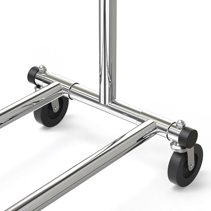 Simple Houseware Heavy Duty Clothing Garment Rack, Holds Up to 150 lbs, 42 to 67 Inches Extendable Rod, Chrome