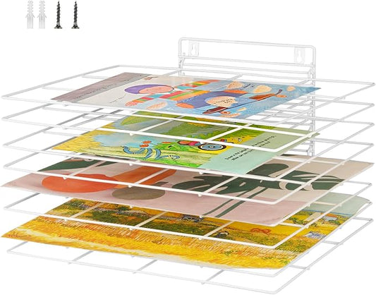 8 Shelves Art Drying Rack for Classroom, Paint Drying Rack, White | Drying Rack Classroom, Wall Art Storage Rack, Removable Shelves for Classrooms and Art Studios