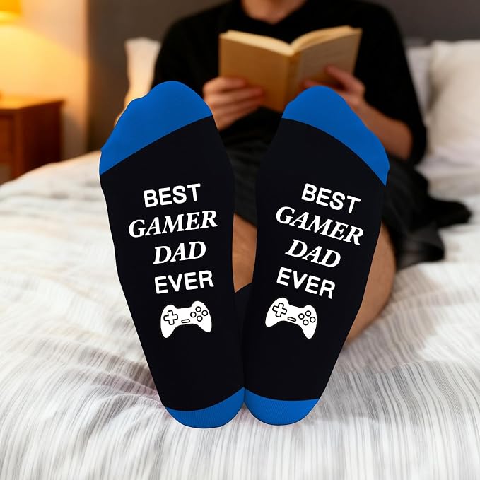 Fathers Day dad gifts christmas Birthday Best Dad Ever Funny Outdoor Hobby Sports Themed Novelty Socks Gift for Men