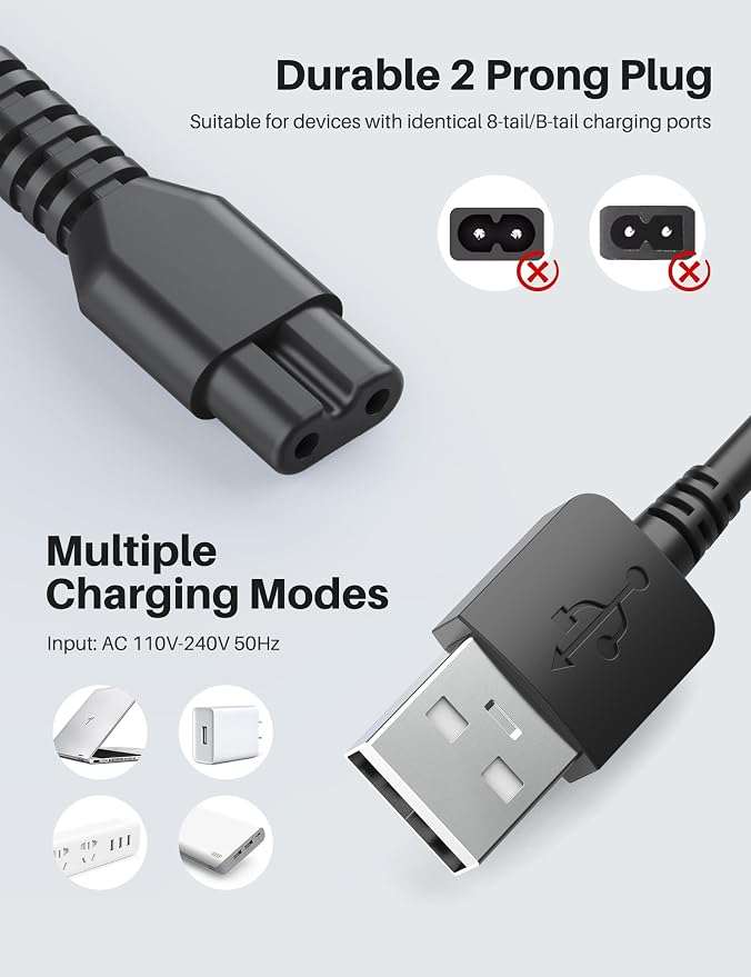 POPCHOSE Replacement USB Charging Cable Fabric Shaver SN2268 | Fit for Bymore Lint Remover SN2268 Fuzzs Pills Pilling Trimmer 5V Power Cord Charging Line