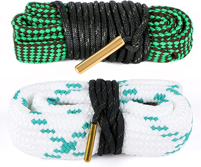 2Pack/3Pack Bore Rope Brush Gun Cleaner Cleaning Snakes, Barrel Snake for 5.56mm/.223/.22/9mm/Cal .380/12 GA/. 30 Cal/.308/.44 Cal. Rifle Shotgun Gun Cleaning(Choose Your Cal)