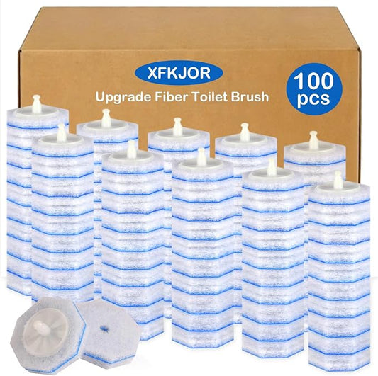 100 Count Toilet Bowl Wand Refill for Clorox - Upgrade Fiber Toilet Bowl Brush Compatible with Clorox Toilet Brush, Toilet Scrubber Refill with 5X Cleaning Power, Toilet Bowl Cleaners