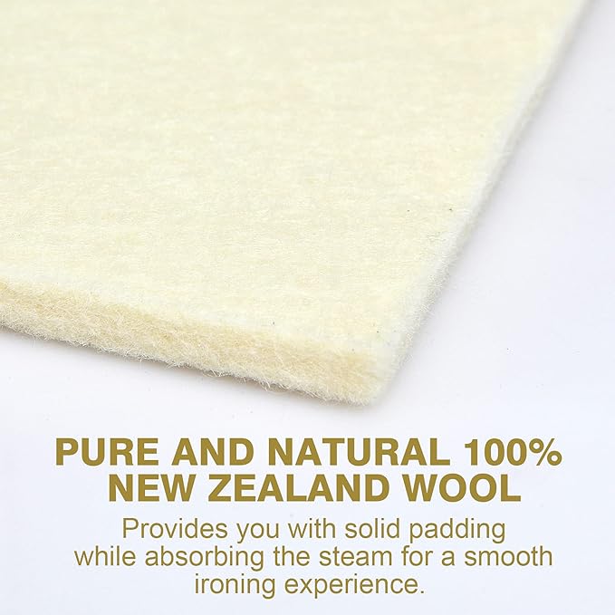 Rdutuok 16x56x3/8 Inch 100% New Zealand Wool Ironing Mat for Quilters,Wool Ironing Board Cover Pad Pressing Mat Fits Large and Standard Boards for Quilter, Sewing, Quilting Supplies