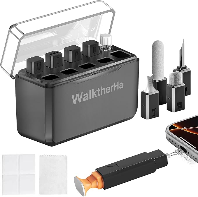 13-in-1 for iPhone Cleaning Kit Charging Port Cleaner with Portable Case | Multi-Tool Phone Cleaner for Repair iPhone AirPods Pro iPad (Type C) Charging Port Speaker, Lightning Cables, Connectors