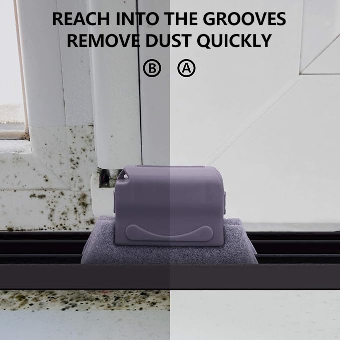Magic Window Groove Cleaning Brush, Hand-held Crevice Cleaner Tools, Multipurpose Clean Tools Slide Brush Head for Door, Window Slides Replacement Cloth Brush for Corners Gaps scouring Door