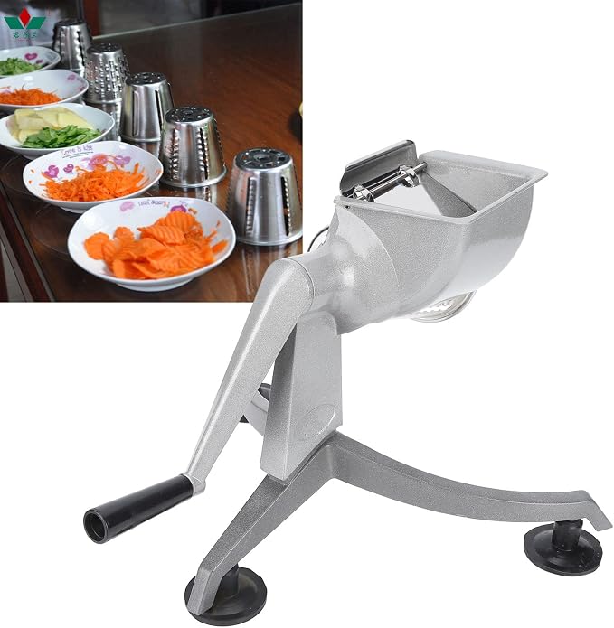 Heavy Duty Vegetable Chopper, Vegetable Cutter,Multi ‑ Functional Hand Crank Vegetable Cutter,Grater Food Processors with 5 Stainl Steel Blade, Food Choppers for Kitchen