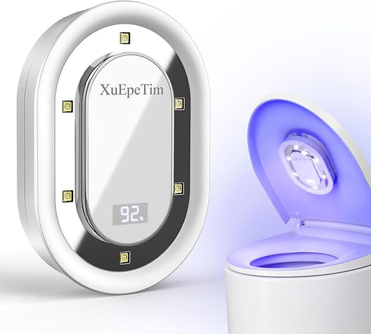 Smart Toilet UV-C Sanitizing &Odor-Control System – Motion-Activated, Chemical-Free Automatic Deodorizer with Safety Sensor & Long-Life Rechargeable Battery