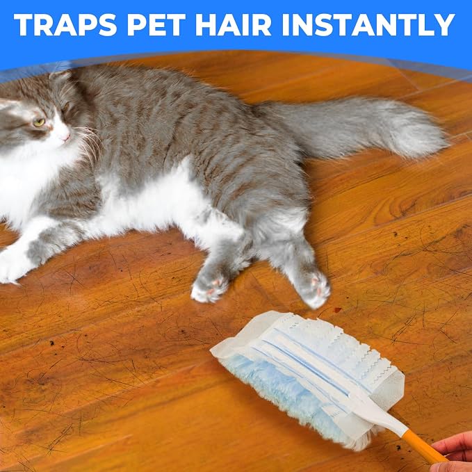 50 Pack Duster Refills Only, Microfiber Replacement Heads for Blinds, Blue | Made of electrostatic microfiber,Ideal for dust on furniture,blinds & fans,Perfect for homeowners & cleaners.