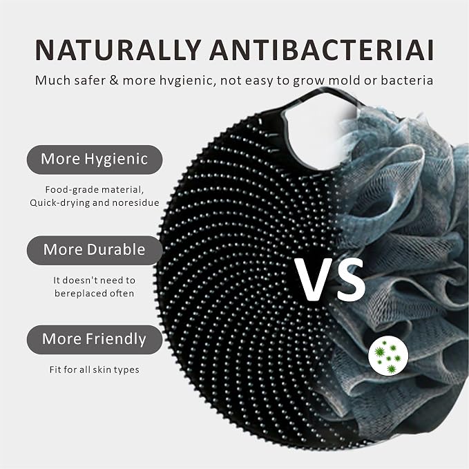 Soft Silicone Face Scrubber,Body Scrubber for Deep Cleansing, Exfoliation- 2pcs Silicone Body Brushes for Women Men Use in Shower Skin Massage Pore Cleansing Blackhead Removing