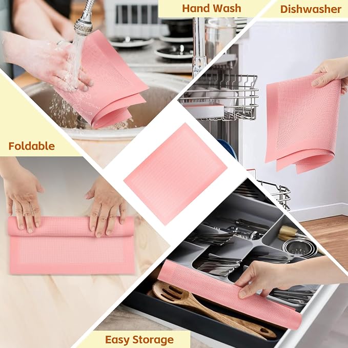 15.7"x11.8" Perforated Baking Mats, Non-Stick Hollow Out Silicone Mat, Reusable Oven Liner for Half Sheet Pan, Making Bread/Pizza/Macaron/Pastry/Cookie (2 Pcs, Pink)