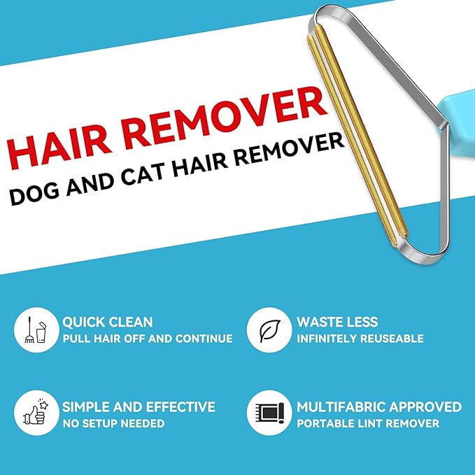 Pet Hair Remover 3-Pack,Dog Cat Fur Tool,Portable Carpet Scraper | Multi Purpose Pet Hair Removal Brush, Fits Carpets Clothes Car Mats Couch Pet Bed Furniture, Removes Fur Lint & Fuzz