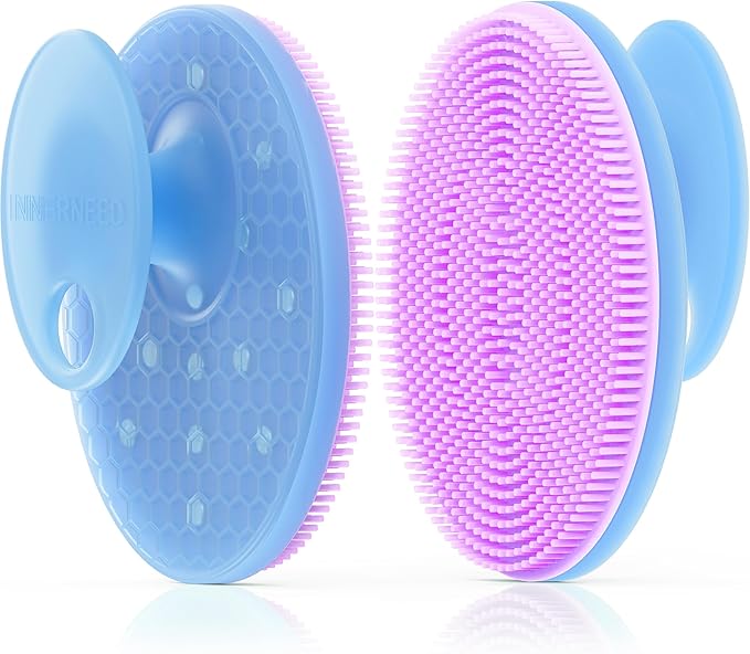 INNERNEED Magnetic Silicone Facial Cleansing Brush Face Scrubber, Purple | Food-grade Silicone Face Scrub Brush Gentle Exfoliating, Hygienic, Durable for All Skin Types