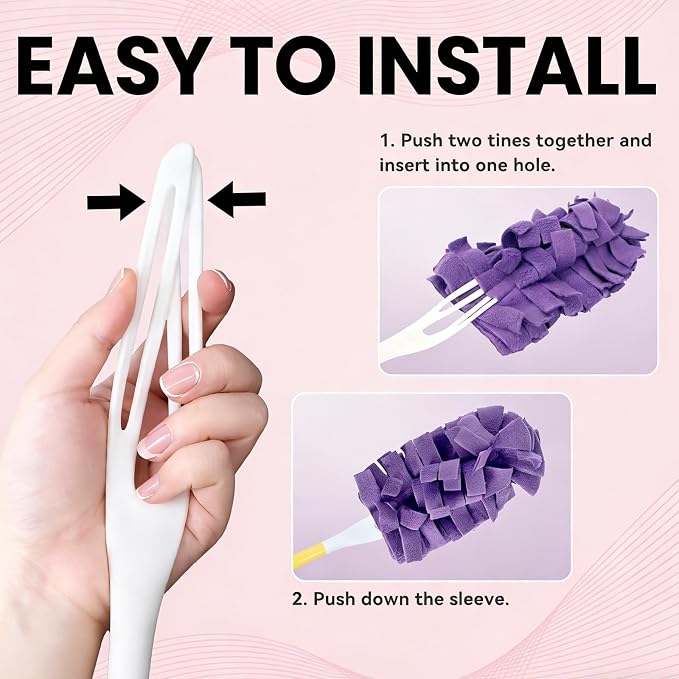 Fleece Reusable Duster Refill Compatible with Swiffer Duster | 360 Duster Refills Only, Washable Pet Heavy Duty Dusters Refills for Swiffer Extended Handle, 12 Pack(Handle is Not Included)