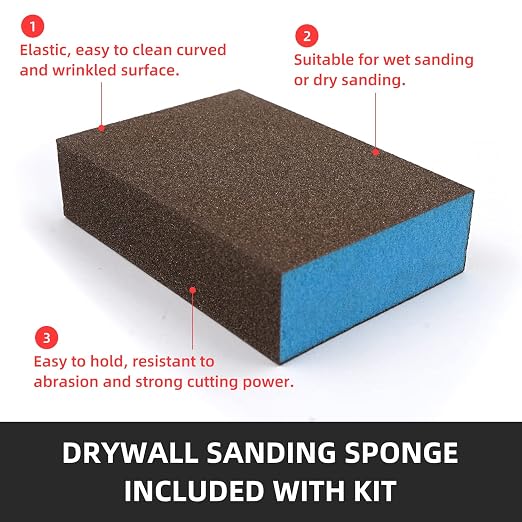 BONCART Spackle Wall & Drywall Repair Patch Kit with Tools | Includes Wall Putty, Scraper, Sanding Sponge, And Aluminum Patches. For Wall Cracks And Nail Holes.
