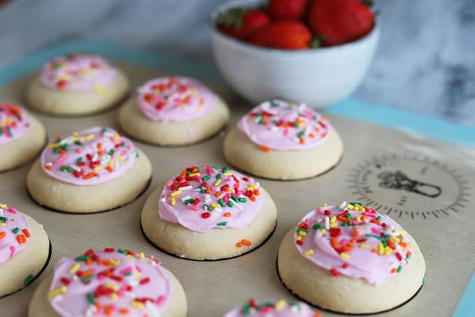Silicone Baking Mats For Cookies, Full Size Baking Sheet Liners, Pack Of 2, 16 X 24 Inch (40 x 60 cm), Non-Stick, Baking Mats Silicone, Perfect For Baking Macarons Cookies And Cakes