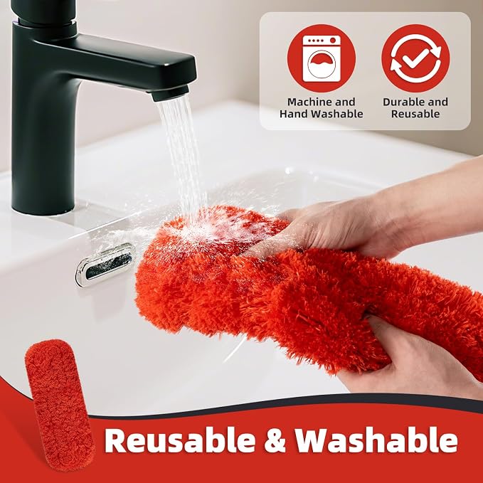 4 Pack Reusable Duster Refill Fit for OXO & MR.SIGA Duster | NOT Include Handle | Washable Microfiber Duster Refill for Cleaning | Fit for OXO Good Grips & MR.SIGA Lint Free Duster