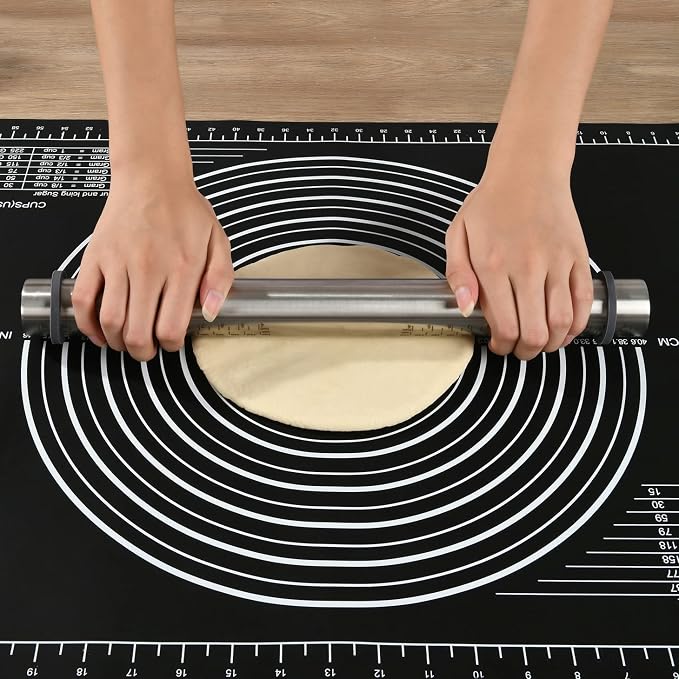 Super Kitchen Non-Slip Silicone Pastry Mat 28 x20 for Non Stick Baking Mats, Countertop Placemats, Dough Rolling, Kneading/Fondant/Pie Crust Pad