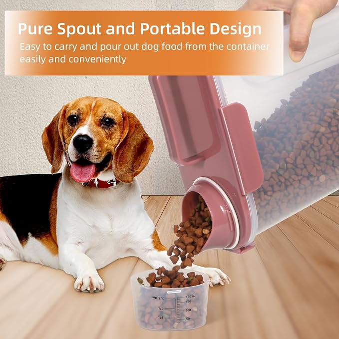 LEAWALK 5Lbs/6Qt Airtight Pet Storage Container For Cat Dog Bird Food and Keep Fresh, Translucent Body, Upgraded Large Nozzle for Easy Pouring With Handle Design Easy to Carry When Going 2pack