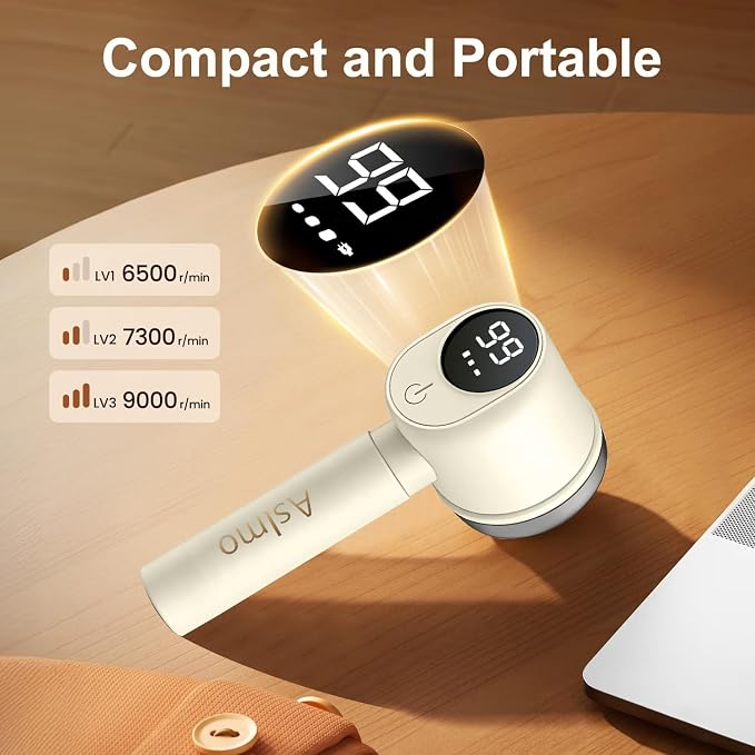Fabric Shaver, 3-Speed Adjustable Rechargeable Lint Remover for All Clothes