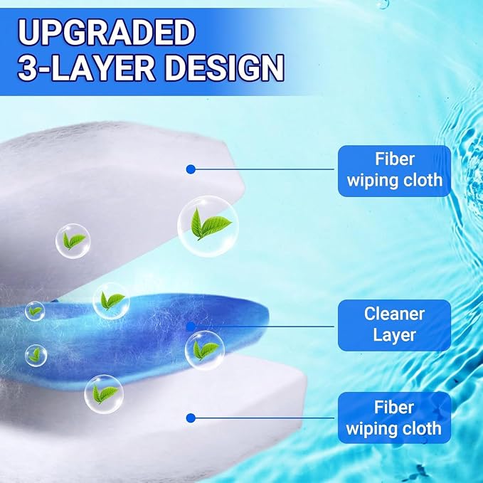 Disposable Toilet Cleaning Wand Starter Kit with 10 Refill Sticks, Wall-Mounted Touchless Set, Compatible with Clorox Toilet Wand Refills, for Bathroom Toilets