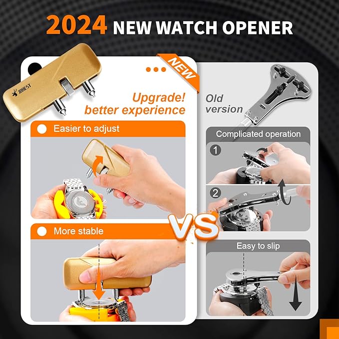 JOREST Watch Repair Tool Kit, Battery Replacement & Strap Adjustment, Wrench Opening Back Cover, Case Opener, Link Remover, Bracelet Resizing, Band Pin Removal, Screwdriver, Spring Bar