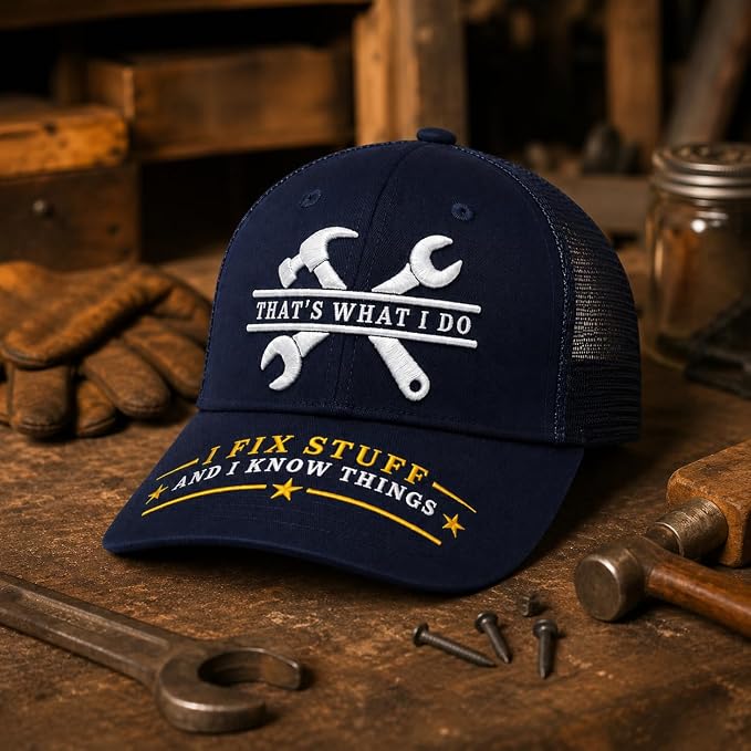 I Fix Stuff Funny Dad Hat,Gifts for Men Who Have Everything,Fathers Day Birthday Gift for Dad OR Husband