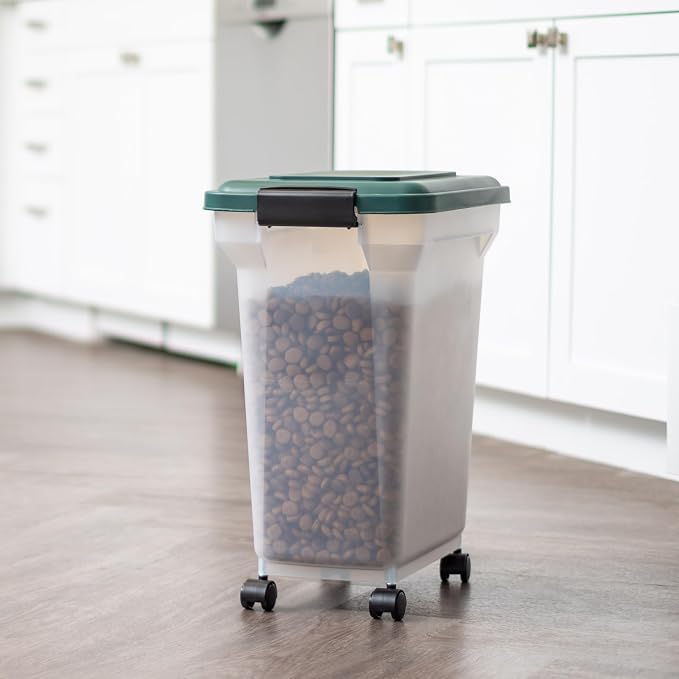 IRIS USA, Inc. Remington Airtight Pet Food Storage Container, 22-Pounds, Hunter Green
