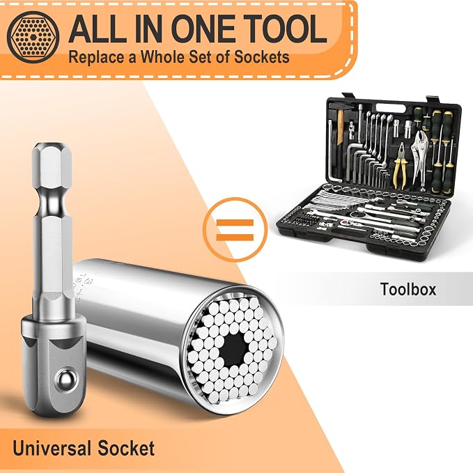 Stocking Stuffers for Men Super Universal Socket Tools Gifts for Men | Grip Set Power Drill Adapter Cool Stuff Gadgets Present Ideas Gift for Dad Husband Him Adults Mens Gifts Christmas for Women