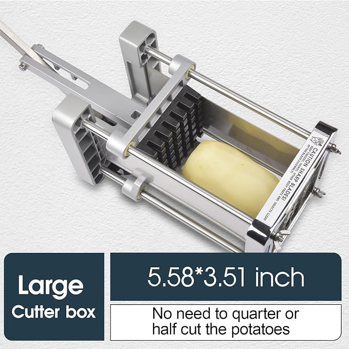 Sopito French Fry Cutter for Potatoes, 1/2 Inch Professional Grade | Durable Stainless Steel, Easy Lever Operation, Fast Cutting, Ideal for Family Meals, Parties and Batch Food Prep