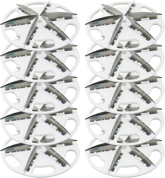 10-Pack Fabric Shaver Replacement Blades, 57mm Alloy Pill Shaver 6-Blade Head for Efficient Lint & Pill Removal