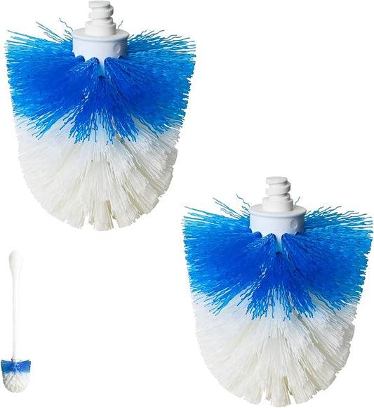 Toilet Brush Refills for OXO Toilet Brush Only, 2 Pack Toilet Brush Replacement Head, Blue & White, Nylon & Plastic Material Bristles