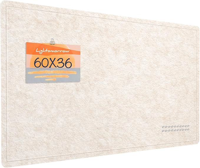 Felt Bulletin Board 60x36 inches, Decorative Pin Board for Home & Office | Cork Board Alternative for Wall with Push Pins, Display Mood Board for Photos, Notes & Reminders