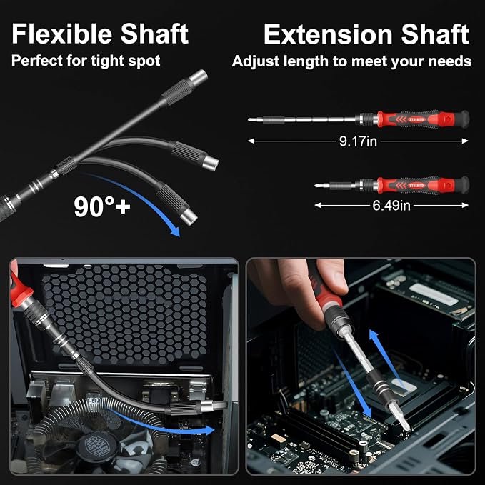 STREBITO Electric Screwdriver, 144-in-1 Precision Screwdriver Set | 120 Magnetic Bits, Organized Storage and Portability, Small Tool Kit for Electronics, PC, Computer and Laptop
