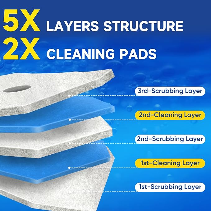 15Ct Aromative Toilet Brush Refills, Toilet Bowl Cleaner Refills, Double-Layer Cleaning Pads Added, Disposable Refill Heads for Toilet Bowl Cleaner Wands，Lemon, Blue Ocean, Lavender （Patented）