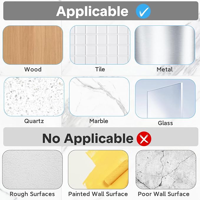 3 Pack Shower Caddy Adhesive Replacement, Strong Adhesive Hooks for Shower Caddy, Waterproof Adhesive Strips, No Drilling, for Bathroom Storage Shelves and Kitchen Racks