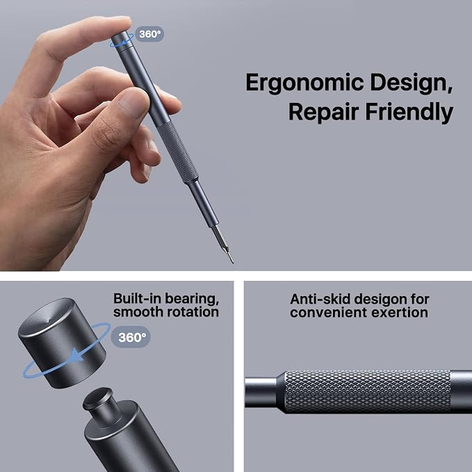 AXTH 37-in-1 Small Precision Screwdriver Set, Stocking Stuffers for Men | Professional S2 Magnetic Mini Repair Tool Kit for Phone, Computer, Watch, Laptop, Macbook, Ring Doorbell, Eyeglass