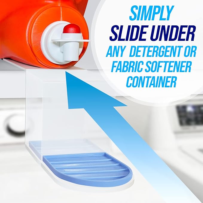 Simplation [2 Pack] Laundry Detergent Cup Holder, Detergent Drip Catcher | (Slide Style) No More Mess or Leaks, Laundry Detergent Cup Holder, Drip Catcher
