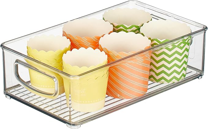 iDesign Stackable Pantry Bin with Handles, Clear | Kitchen Storage, Made in USA