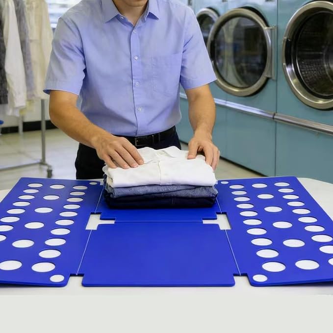 Clothes Folding Board, Blue Adjustable T-Shirt Folder,Kids clothes foldingboard 、Small Size for 1-9 Years Old、folding board for kids 15.7 x 18 Inch, Laundry Organizer for Adults and Kids(BLUE)