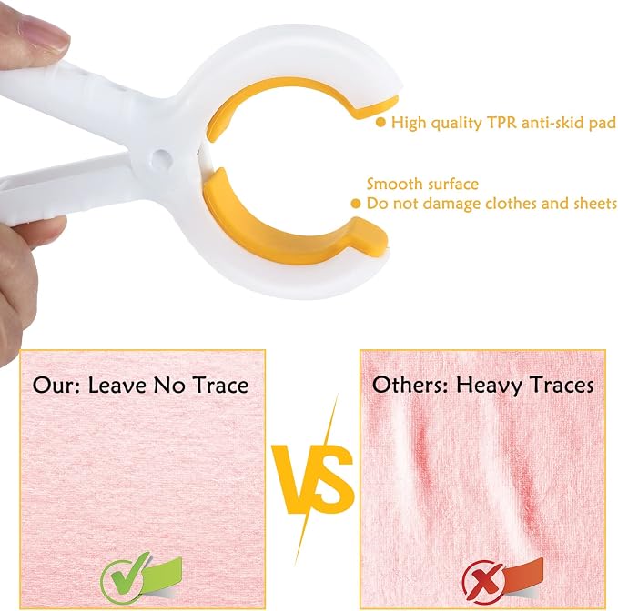 6pcs Towel Clips for Sun Loungers Large Beach Towel Clips Strong Grip Clothes Pegs Non-Slip Towel Pegs for Sun Lounger, Washing Line, Laundry, Pool Chairs, Sunbeds, with Drawstring Organizer