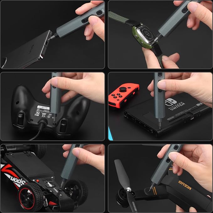 STREBITO Electric Screwdriver, 155 in 1 Precision Electric Screwdriver Set | 140 S2 Magnetic Bits, 3 Torque Settings, 650mAh Battery, Electronic Power Screwdriver Tool Kit for RC, Computer, PC, Laptop