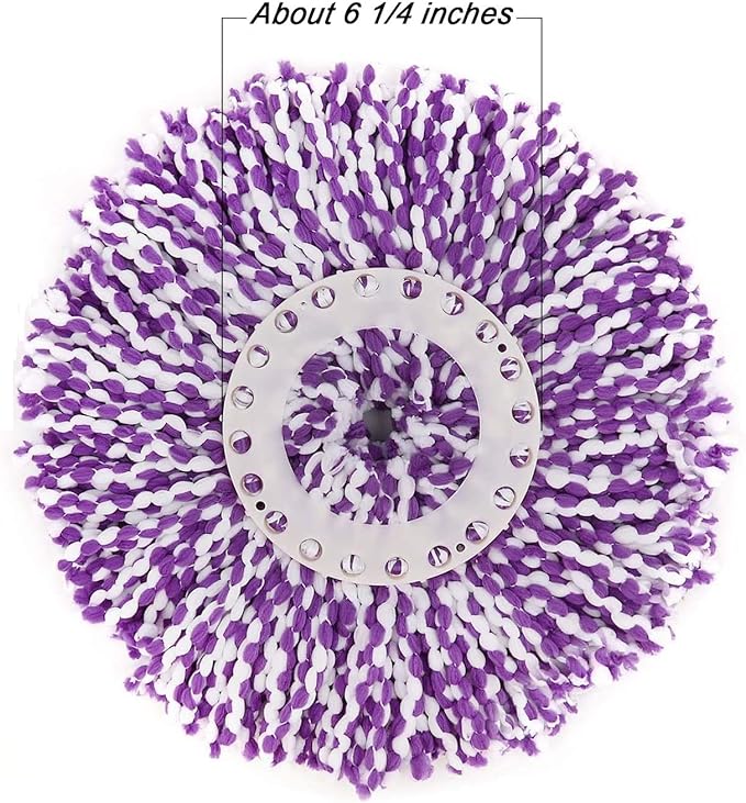 3 Pack Spin Mop Replacement Head, Round Shape Standard Size Microfiber Mop Head Refills for Hurrican, Mopnad, Casabell and Other Standard Size Spin Mop Systems