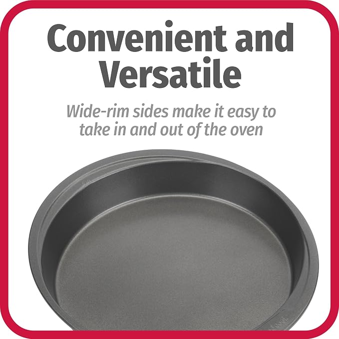 GoodCook 9-Inch Round Nonstick Cake Pan Set (2-Pack) – Heavy-Duty Carbon Steel Bakeware with Easy-Clean Non-Stick Coating – Oven & Dishwasher Safe Baking Pans for Layer Cakes, Cheesecakes, and More