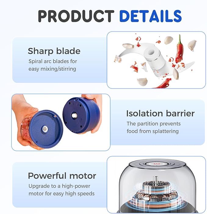 Electric Garlic Chopper, 2026 New Mini Portable Veggie Chopper Garlic Grinder Masher Onion Chopper, Rechargeable Wireless Food Processor for Garlic Onion Ginger Chili Vegetables Meat (Green)