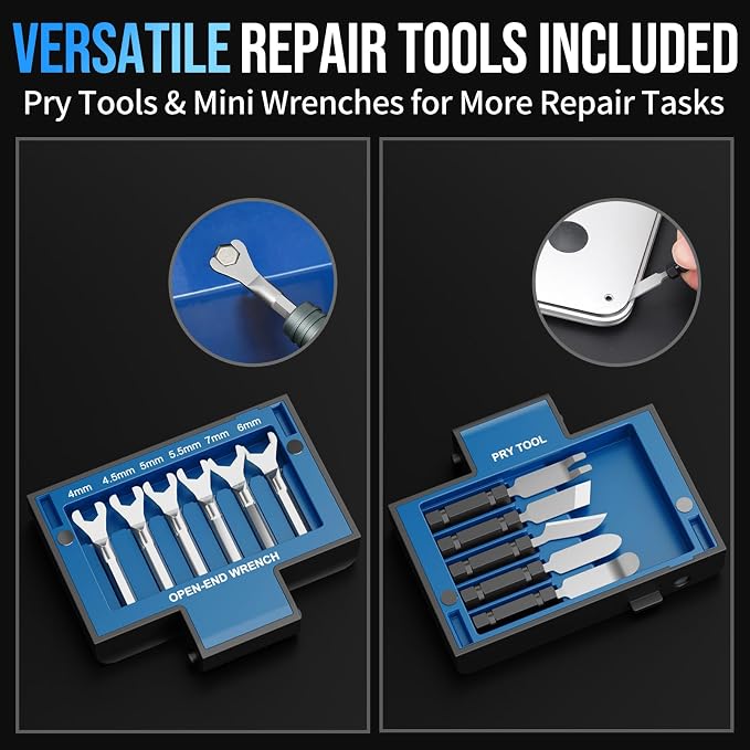 STREBITO Precision Screwdriver Set, 55 in 1 Electronics Repair Kit | Compact Magnetic Screwdriver Set with 2-in-1 Handle, Mini Wrenches, Pry Tools and 36 CRV Bits for Computer, Laptop, Eyeglass
