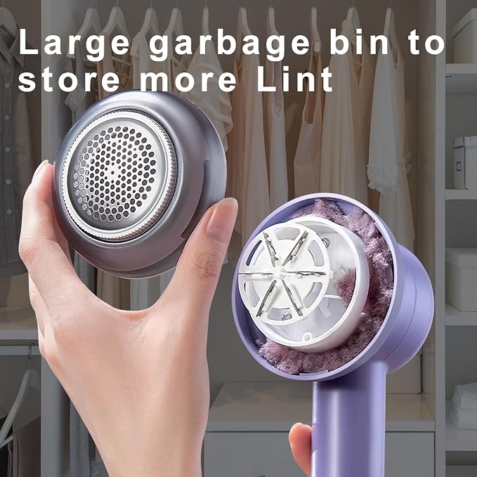 Lint Remover, Fabric Shaver Electric Bobble Remover for Clothes, USB Charging Fluff Remover Sweater Shaver with 2 Replacement Heads for Clothes Fabric