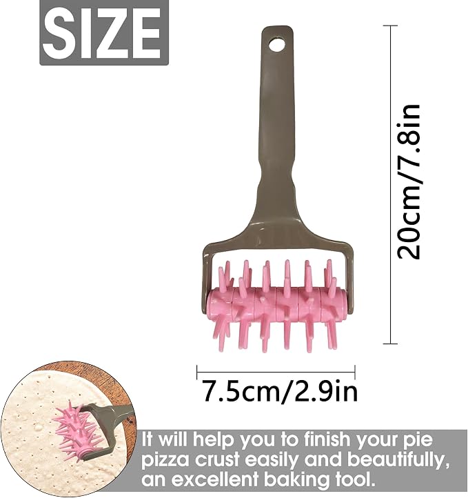 Dough Docker Roller, Dough Roller for Home and Kitchen Use, Pizza Pin Hole Maker Pastry Pizza Docking Tool for Pizza, Cookies, Pies, Pastries, Bread, and Crusts