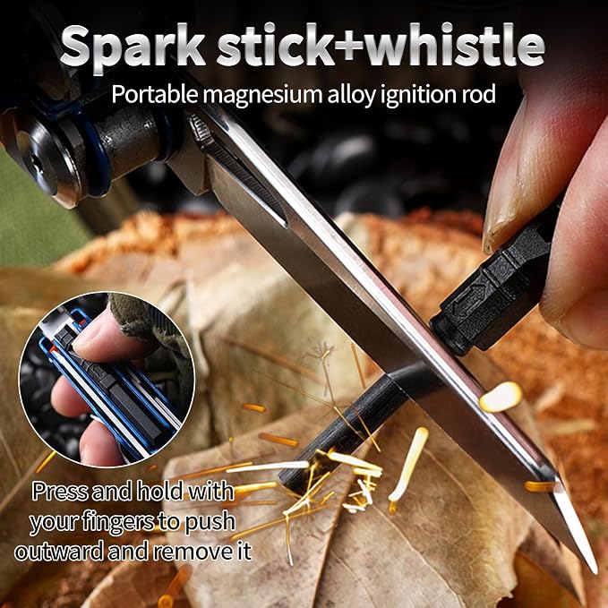 23-in-1 Multitool Pliers with Scissors, Wire Cutters, Window Breaker, Flint, Saw Screwdrivers Bottle Opener,High-carbon Steel Multi Tool with Carrying Pouch Ideal for Camping Survival and Gift