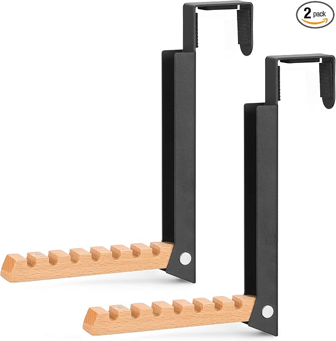TERRA HOME Over The Door Coat Rack: Portable Folding Travel-Friendly Over The Door Clothes Hanger and Laundry Hanger, Ideal for Compact Spaces and On-The-Go Use - 2PCS (Black)
